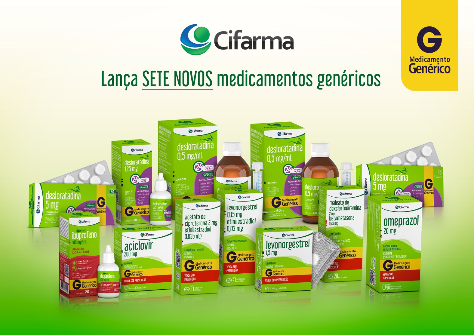 Cifarma lança sete novos medicamentos genéricos para o mercado brasileiro Cifarma lança sete novos medicamentos genéricos para o mercado brasileiro
